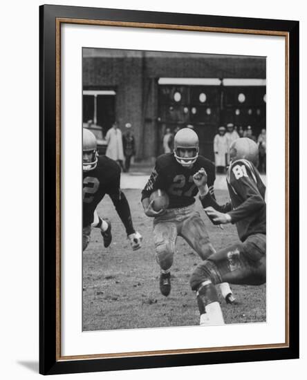 Navy's Prize Halfback Joe Bellino Playing in a Game Against Notre Dame-George Silk-Framed Premium Photographic Print