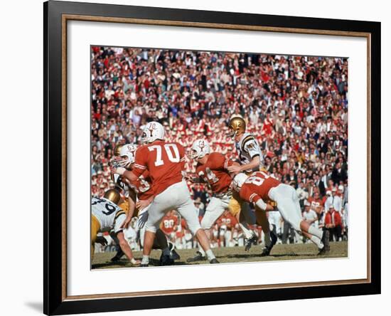 Navy's Quarterback Roger Staubach in Action Vs. Texas U-George Silk-Framed Premium Photographic Print