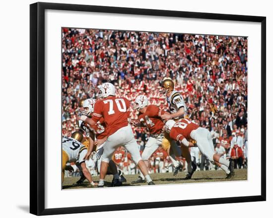 Navy's Quarterback Roger Staubach in Action Vs. Texas U-George Silk-Framed Premium Photographic Print