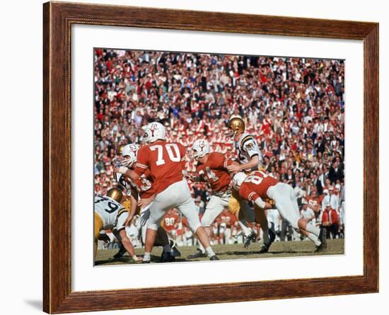 Navy's Quarterback Roger Staubach in Action Vs. Texas U-George Silk-Framed Premium Photographic Print