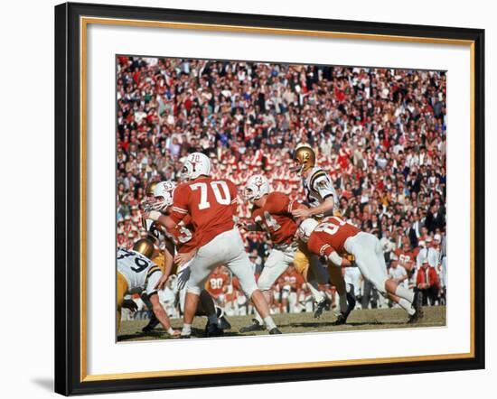 Navy's Quarterback Roger Staubach in Action Vs. Texas U-George Silk-Framed Premium Photographic Print