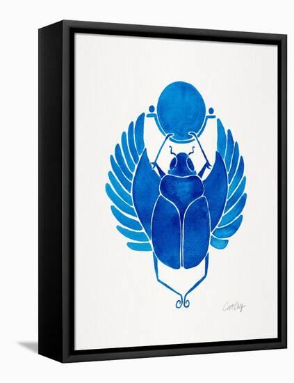 Navy Scarab-Cat Coquillette-Framed Stretched Canvas