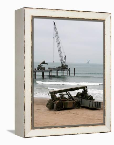 Navy Seabees Dismantling an Elevated Causeway Modular-Stocktrek Images-Framed Premier Image Canvas