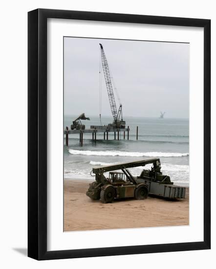 Navy Seabees Dismantling an Elevated Causeway Modular-Stocktrek Images-Framed Photographic Print