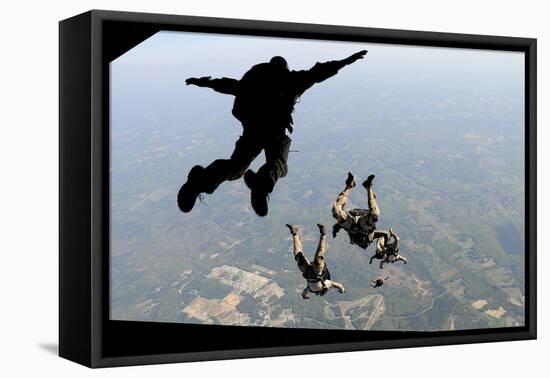 Navy Seals Jump from the Ramp of a C-17 Globemaster Iii over Virginia-Stocktrek Images-Framed Premier Image Canvas