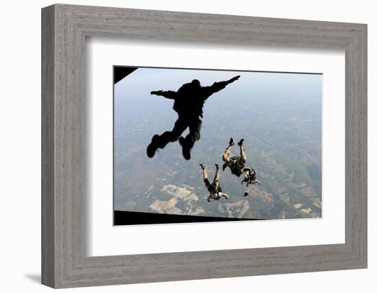 Navy Seals Jump from the Ramp of a C-17 Globemaster Iii over Virginia-Stocktrek Images-Framed Photographic Print