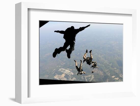 Navy Seals Jump from the Ramp of a C-17 Globemaster Iii over Virginia-Stocktrek Images-Framed Photographic Print