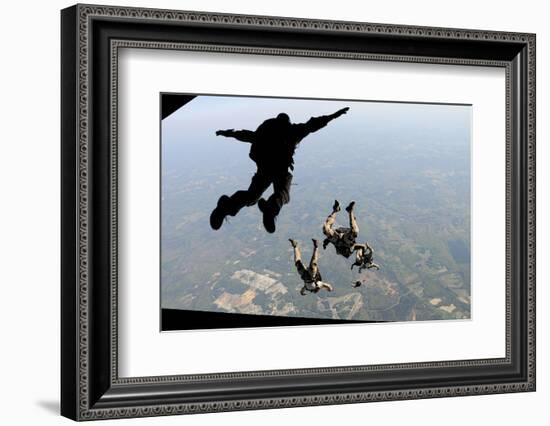 Navy Seals Jump from the Ramp of a C-17 Globemaster Iii over Virginia-Stocktrek Images-Framed Photographic Print