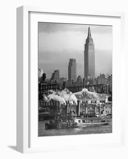 Navy Ship Sailing Through the Harbor During the Navy Day Parade-William C^ Shrout-Framed Photographic Print