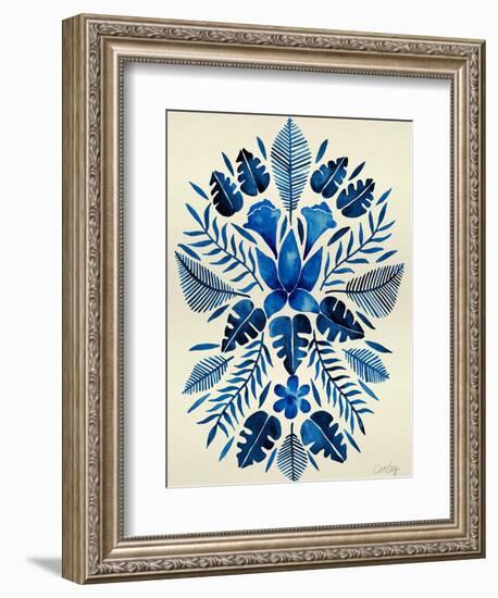 Navy Tropical Symmetry-Cat Coquillette-Framed Art Print