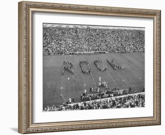 Navy vs. Notre Dame Football Game Half Time Tribute to its Legendary Coach, the Late Knute Rockne-Frank Scherschel-Framed Photographic Print