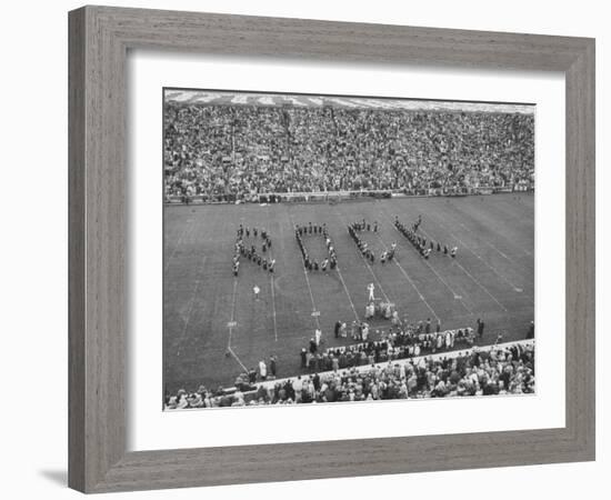 Navy vs. Notre Dame Football Game Half Time Tribute to its Legendary Coach, the Late Knute Rockne-Frank Scherschel-Framed Photographic Print