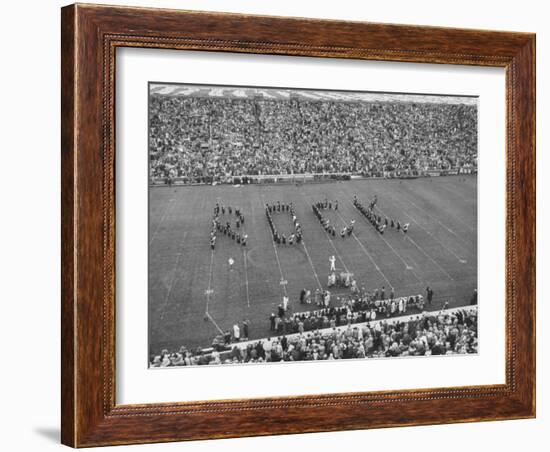 Navy vs. Notre Dame Football Game Half Time Tribute to its Legendary Coach, the Late Knute Rockne-Frank Scherschel-Framed Photographic Print