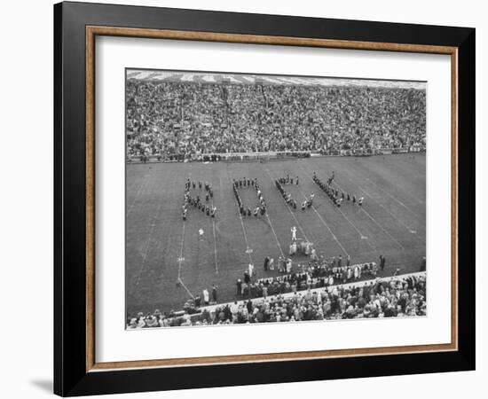 Navy vs. Notre Dame Football Game Half Time Tribute to its Legendary Coach, the Late Knute Rockne-Frank Scherschel-Framed Photographic Print