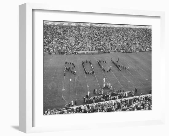 Navy vs. Notre Dame Football Game Half Time Tribute to its Legendary Coach, the Late Knute Rockne-Frank Scherschel-Framed Photographic Print