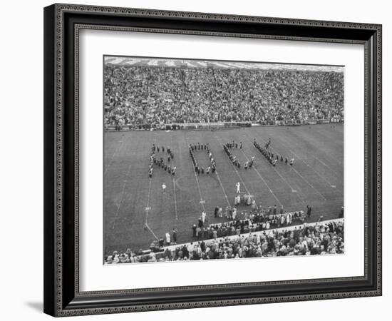 Navy vs. Notre Dame Football Game Half Time Tribute to its Legendary Coach, the Late Knute Rockne-Frank Scherschel-Framed Photographic Print