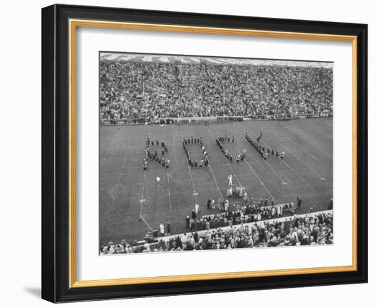 Navy vs. Notre Dame Football Game Half Time Tribute to its Legendary Coach, the Late Knute Rockne-Frank Scherschel-Framed Photographic Print