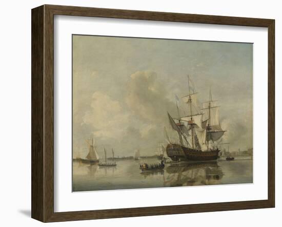 Navys Frigate Rotterdam on the Maas Off Rotterdam-Nicolaas Baur-Framed Art Print