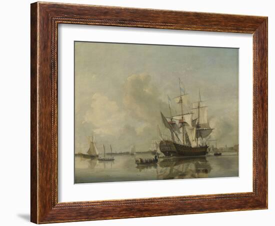 Navys Frigate Rotterdam on the Maas Off Rotterdam-Nicolaas Baur-Framed Art Print