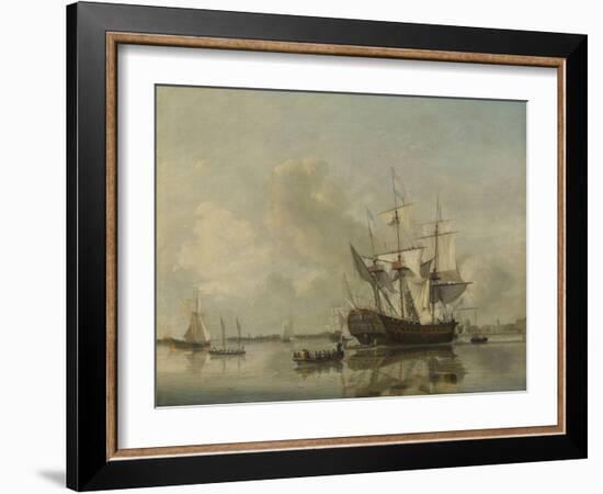 Navys Frigate Rotterdam on the Maas Off Rotterdam-Nicolaas Baur-Framed Art Print