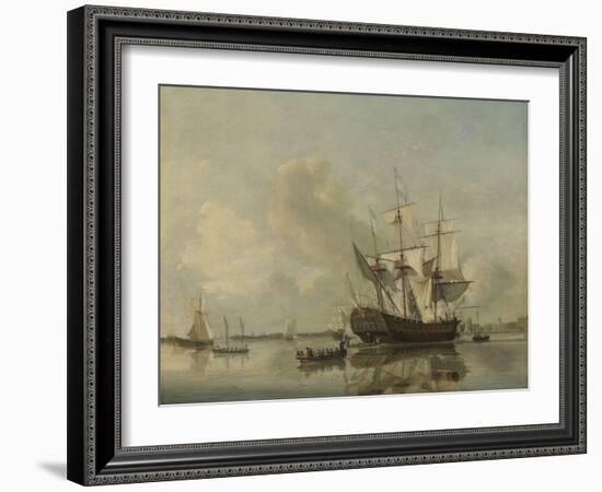 Navys Frigate Rotterdam on the Maas Off Rotterdam-Nicolaas Baur-Framed Art Print