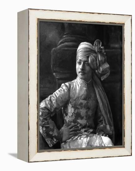 Nawab Mohammad Sawar Ali Khan of Kurwai-James Lafayette-Framed Premier Image Canvas