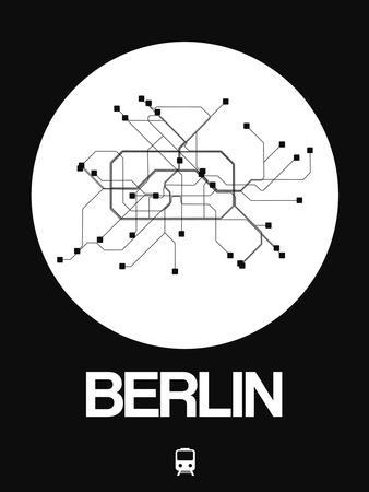 'Berlin White Subway Map' Art Print - NaxArt | Art.com