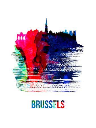 Brussels Poster Belgium skyline Fine Art Print Wall Art Decor Home Gift Colorful Landmarks Europe Travel Handmade souvenir