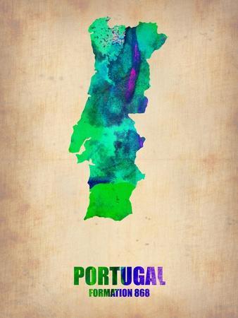 Map of Portugal Art Print Illustration North Central 