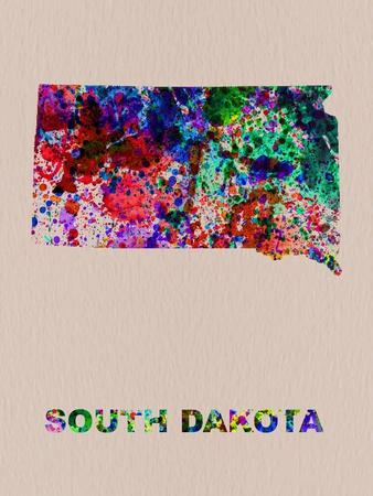 South Dakota Color Splatter Map Art Print - NaxArt | Art.com