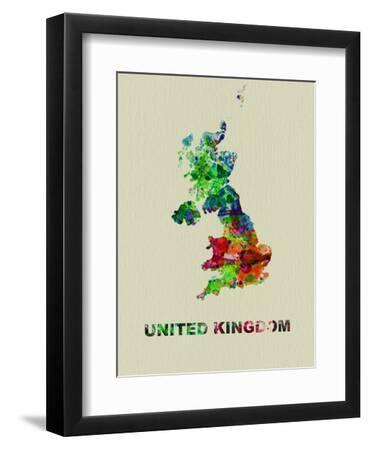 United Kingdom Color Splatter Map Framed Art Print - NaxArt | Art.com