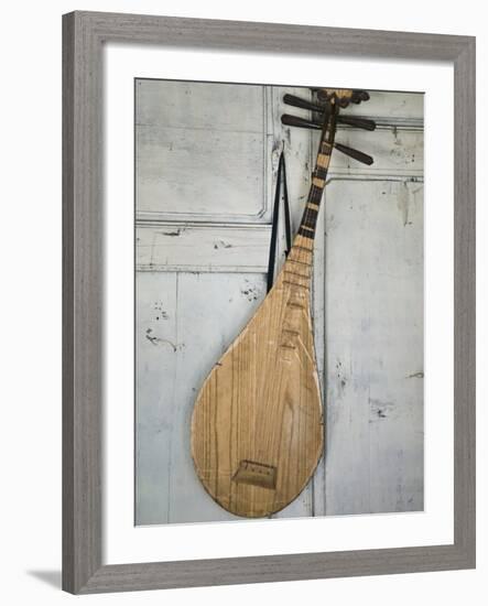 Naxi Orchestra Musical Instruments, Baisha, Lijiang, Yunnan Province, China-Walter Bibikow-Framed Photographic Print