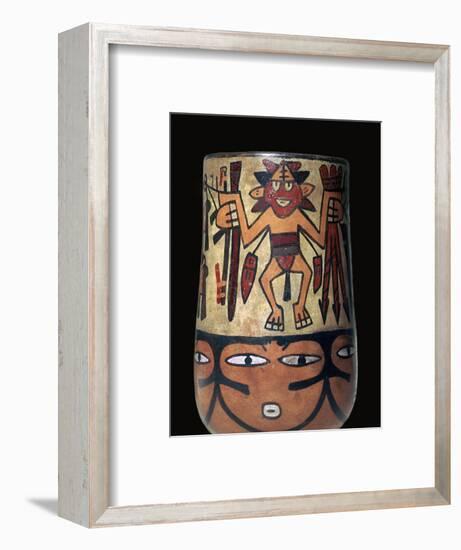 Nazca pottery vessel with two painted warriors, 2nd century. Artist: Unknown-Unknown-Framed Giclee Print