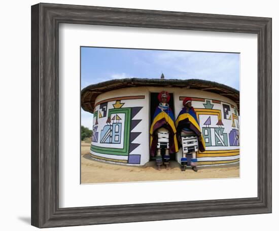 Nbelle (Ndbele) Ladies Outside House, Mabhoko (Weltevre) Nbelle Village, South Africa, Africa-Jane Sweeney-Framed Photographic Print