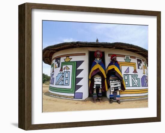 Nbelle (Ndbele) Ladies Outside House, Mabhoko (Weltevre) Nbelle Village, South Africa, Africa-Jane Sweeney-Framed Photographic Print