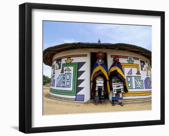 Nbelle (Ndbele) Ladies Outside House, Mabhoko (Weltevre) Nbelle Village, South Africa, Africa-Jane Sweeney-Framed Photographic Print