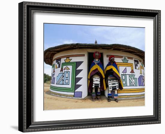 Nbelle (Ndbele) Ladies Outside House, Mabhoko (Weltevre) Nbelle Village, South Africa, Africa-Jane Sweeney-Framed Photographic Print