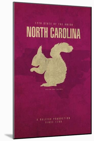 NC State Minimalist Posters-Red Atlas Designs-Mounted Giclee Print