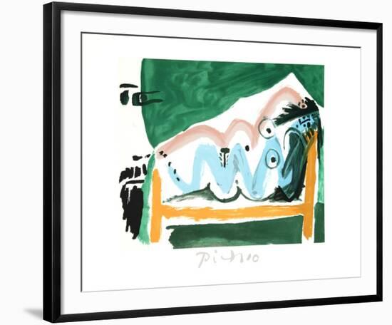 Ne Allongee et Tete D'Homme de Profil-Pablo Picasso-Framed Collectable Print