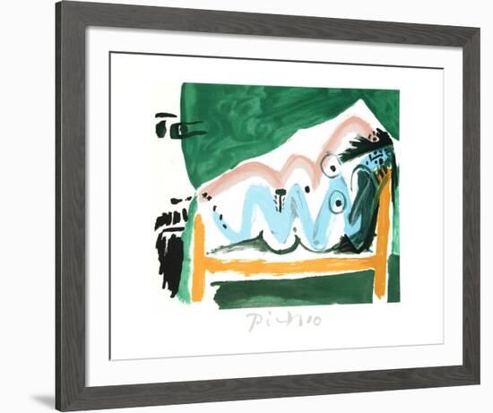 Ne Allongee et Tete D'Homme de Profil-Pablo Picasso-Framed Collectable Print