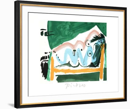 Ne Allongee et Tete D'Homme de Profil-Pablo Picasso-Framed Collectable Print