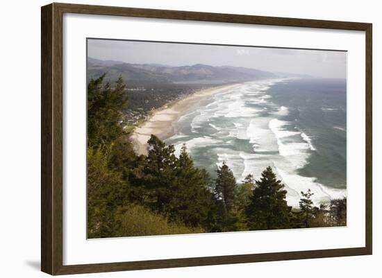 Neahkahnie Beach and Manzanita and Beach from Viewpoint, Oregon, USA-Jamie & Judy Wild-Framed Photographic Print