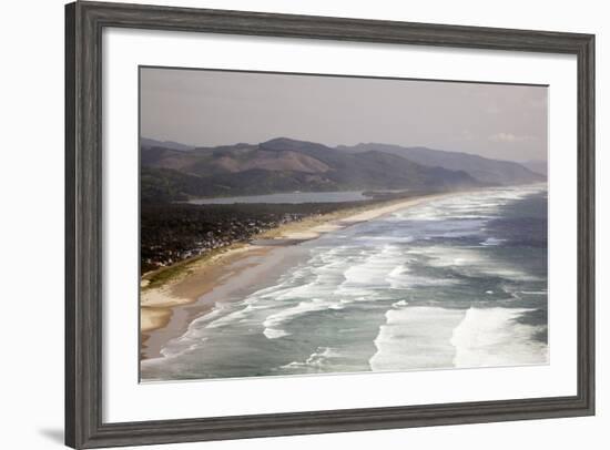 Neahkahnie Beach and Manzanita and Beach from Viewpoint, Oregon, USA-Jamie & Judy Wild-Framed Photographic Print