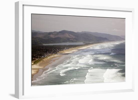 Neahkahnie Beach and Manzanita and Beach from Viewpoint, Oregon, USA-Jamie & Judy Wild-Framed Photographic Print