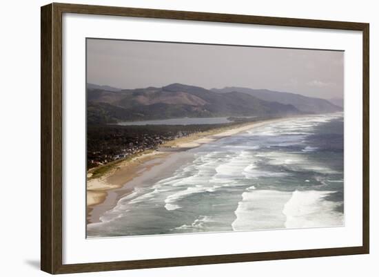 Neahkahnie Beach and Manzanita and Beach from Viewpoint, Oregon, USA-Jamie & Judy Wild-Framed Photographic Print