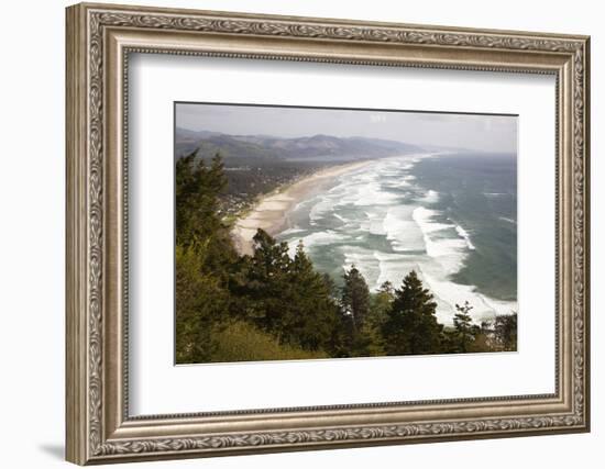 Neahkahnie Beach and Manzanita and Beach from Viewpoint, Oregon, USA-Jamie & Judy Wild-Framed Photographic Print