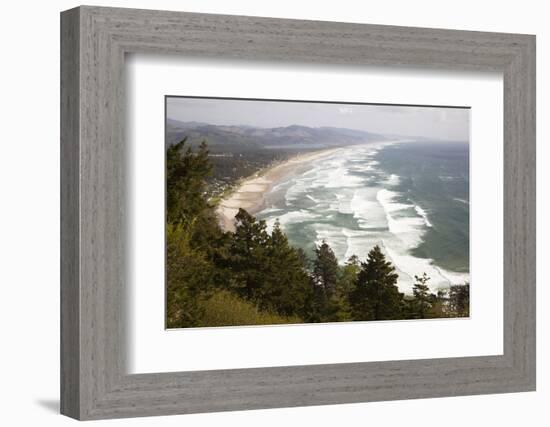 Neahkahnie Beach and Manzanita and Beach from Viewpoint, Oregon, USA-Jamie & Judy Wild-Framed Photographic Print