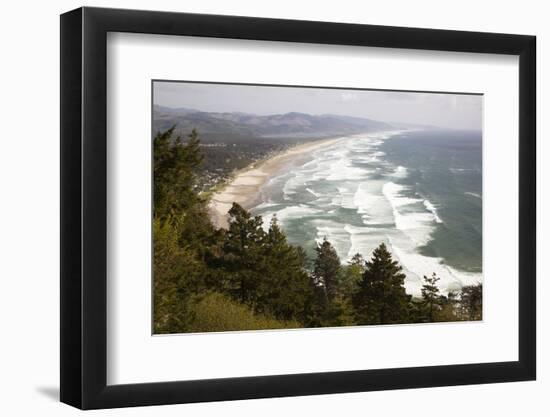 Neahkahnie Beach and Manzanita and Beach from Viewpoint, Oregon, USA-Jamie & Judy Wild-Framed Photographic Print