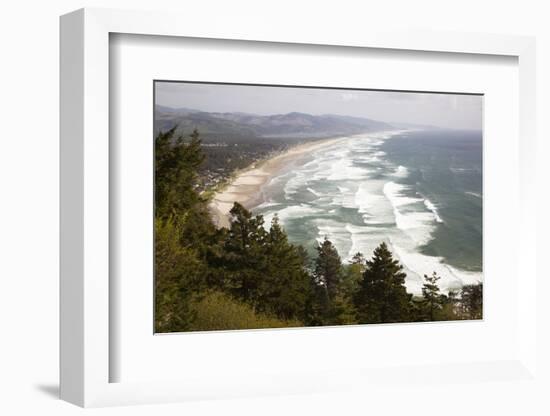 Neahkahnie Beach and Manzanita and Beach from Viewpoint, Oregon, USA-Jamie & Judy Wild-Framed Photographic Print