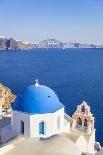 Blue Dome and Bell Tower Above Aegean Sea-Neale Clark-Photographic Print